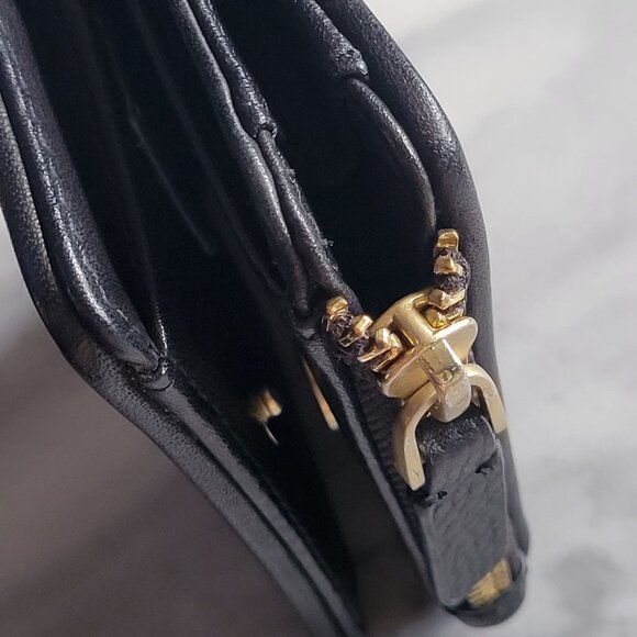 Siren La Petite Black Spartina 449 Suede Wallet Gold Zipper and Snap Closure - Picture 7 of 16